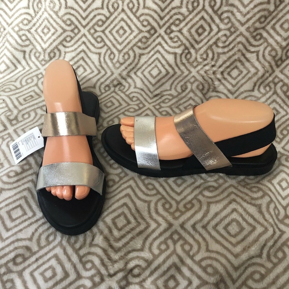 Helena Slingback Sandals Metallic Gladiator Sz 8 - Picture 8 of 8